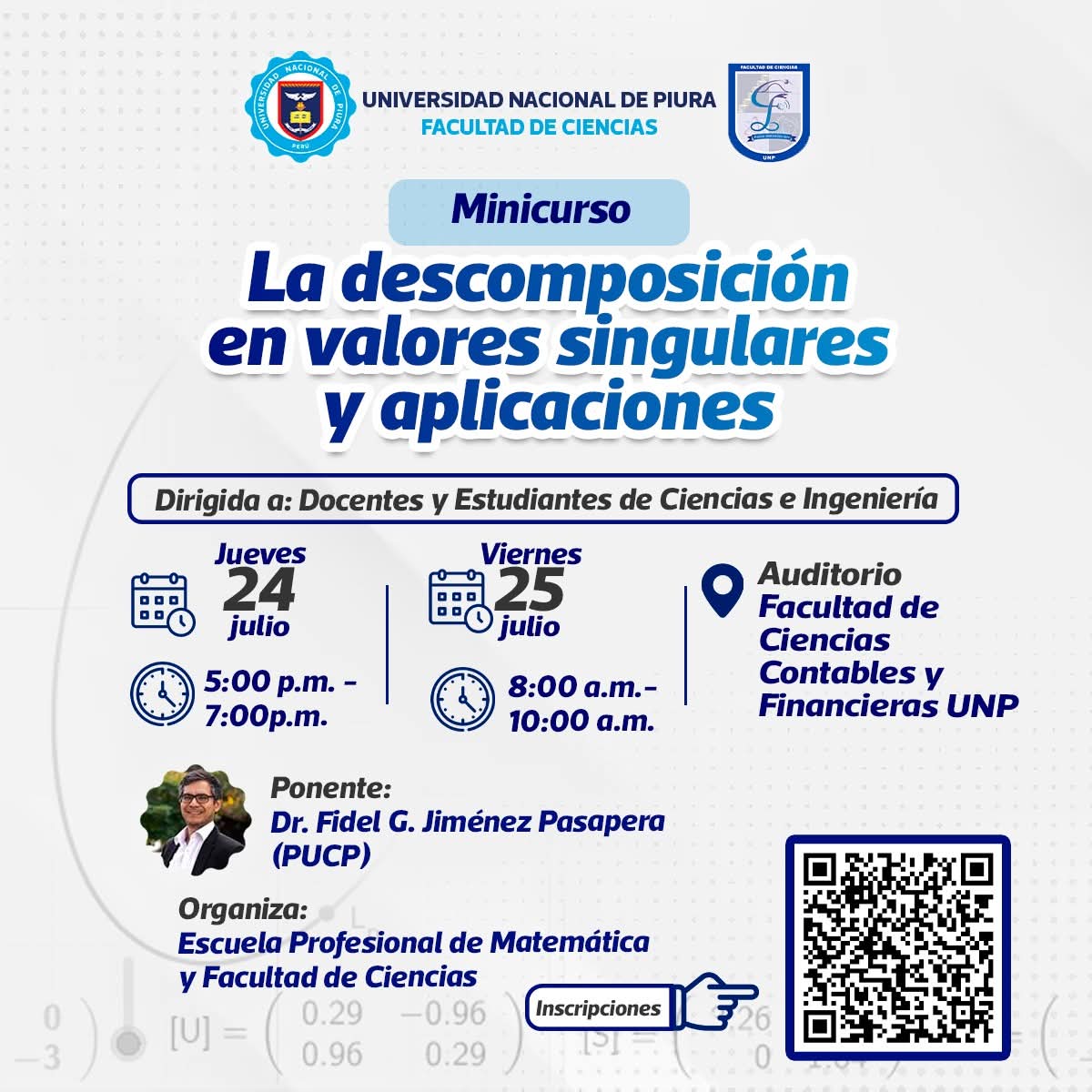 MINICURSO: LA DESCOMPOSICIÓN EN VALORES SINGULARES Y APLICACIONES