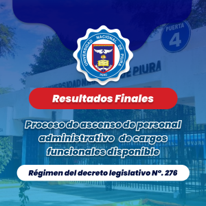 RESULTADOS FINALES DE PROCESO DE ASCENSO DE PERSONAL ADMINISTRATIVO