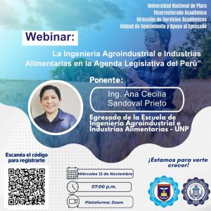 TALLER VIRTUAL: “La Ingeniería Agroindustrial e Industrias Alimentarias en la Agenda Legislativa del Perú”.