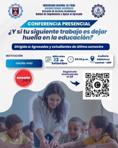 CONFERENCIA PRESENCIAL ¿Y SI TU TRABAJO ES DEJAR HUELLA EN LA EDUCACION?